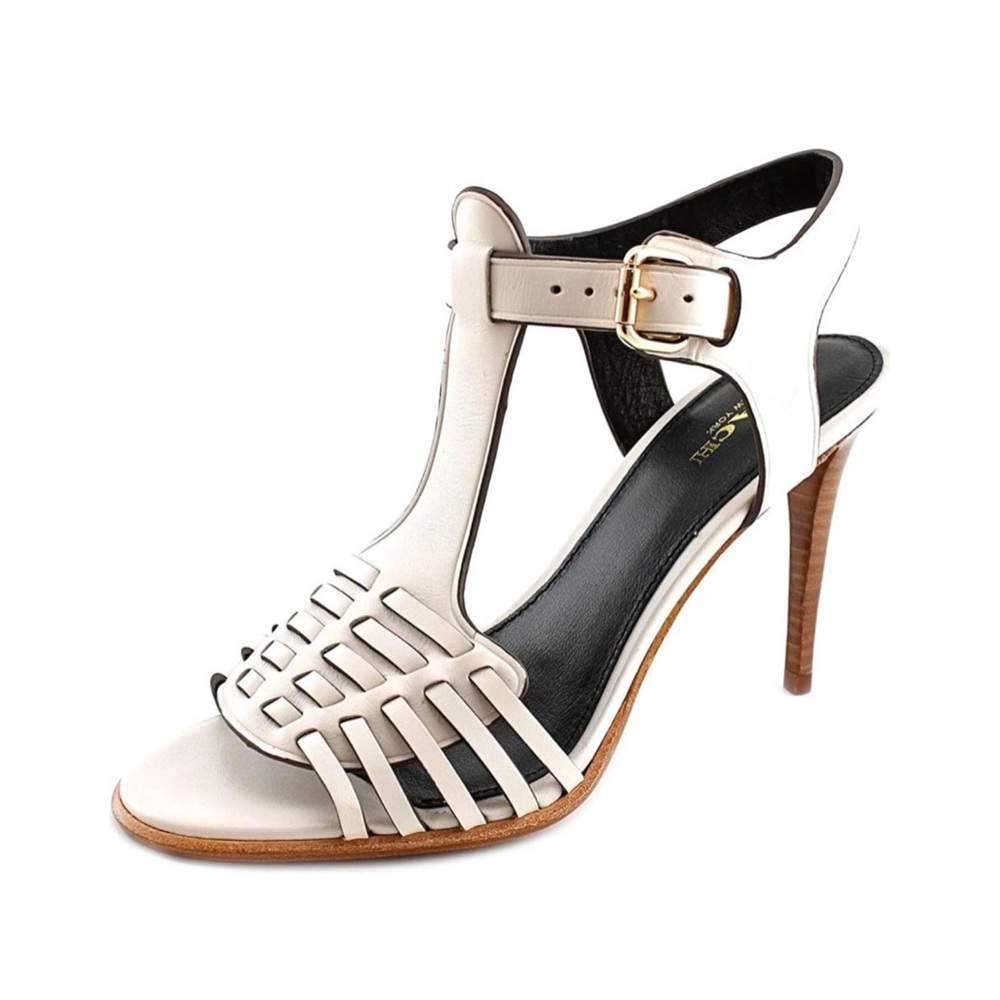 Coach eggshell high heeled sandal